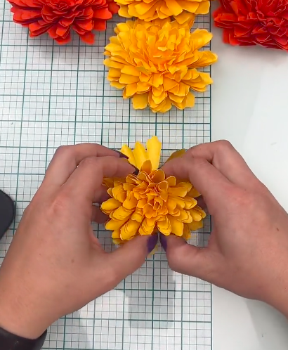 Paper Marigolds Tutorial with FREE SVG File for Cricut
